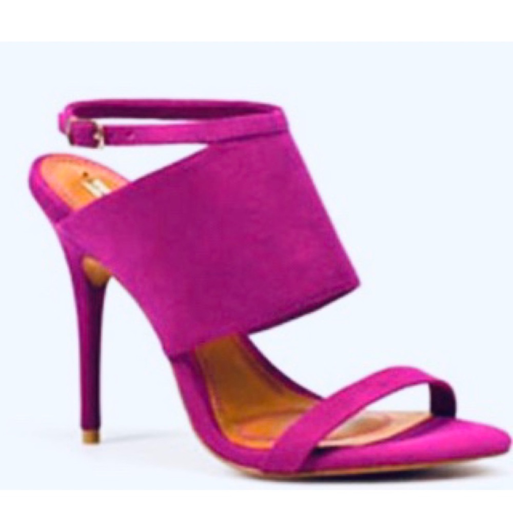 Zara suede fuchsia heels